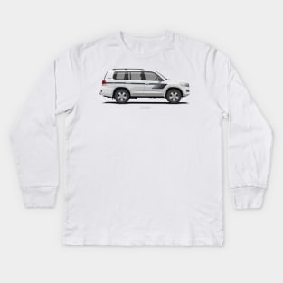 Land Cruiser 200 GX-R Heritage Edition - White (AE-Spec) Kids Long Sleeve T-Shirt